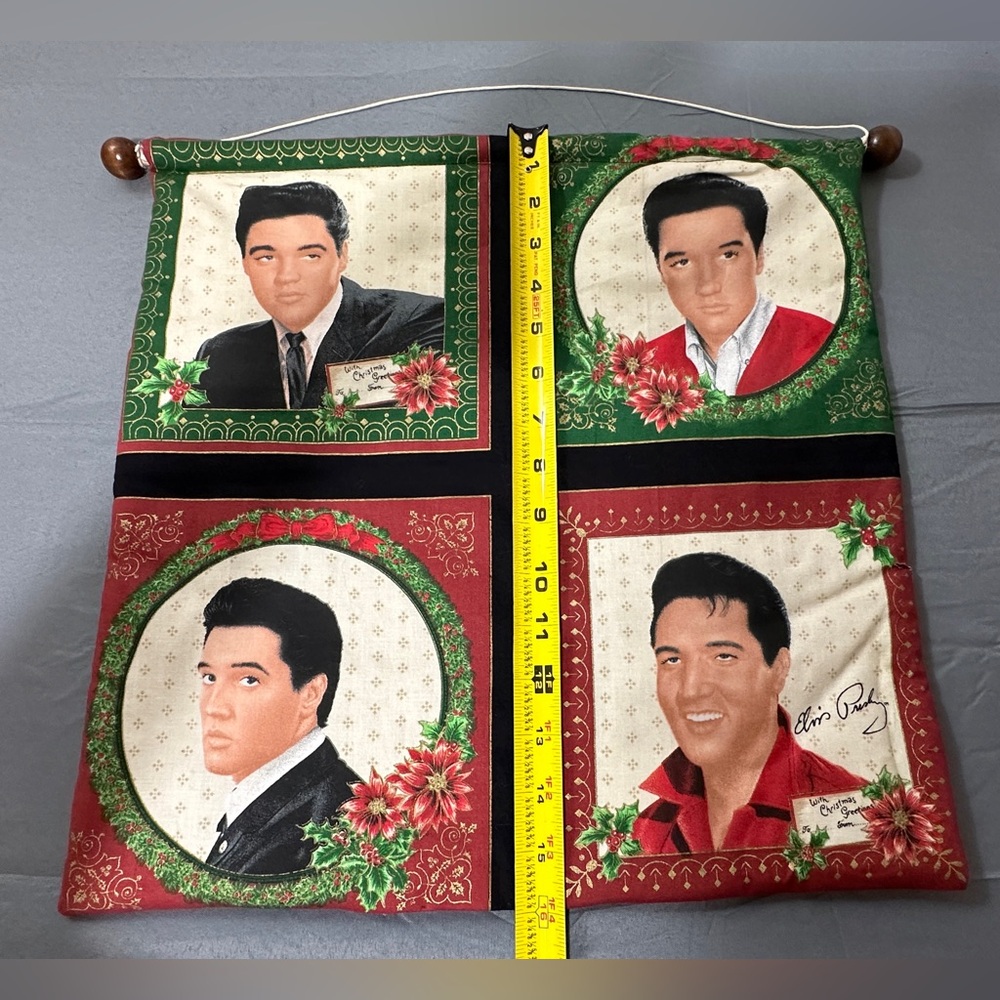 Handmade Elvis Presley Christmas Decorative Wall Tapestry - Picture 4 of 5